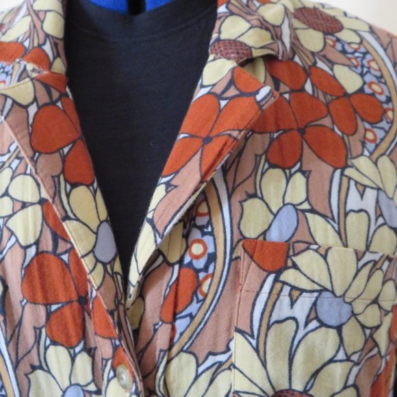 Madewell/JCrew Dresses & Skirts - Madewell 70s style ankle length multi color retro daisy print cotton dress xxl